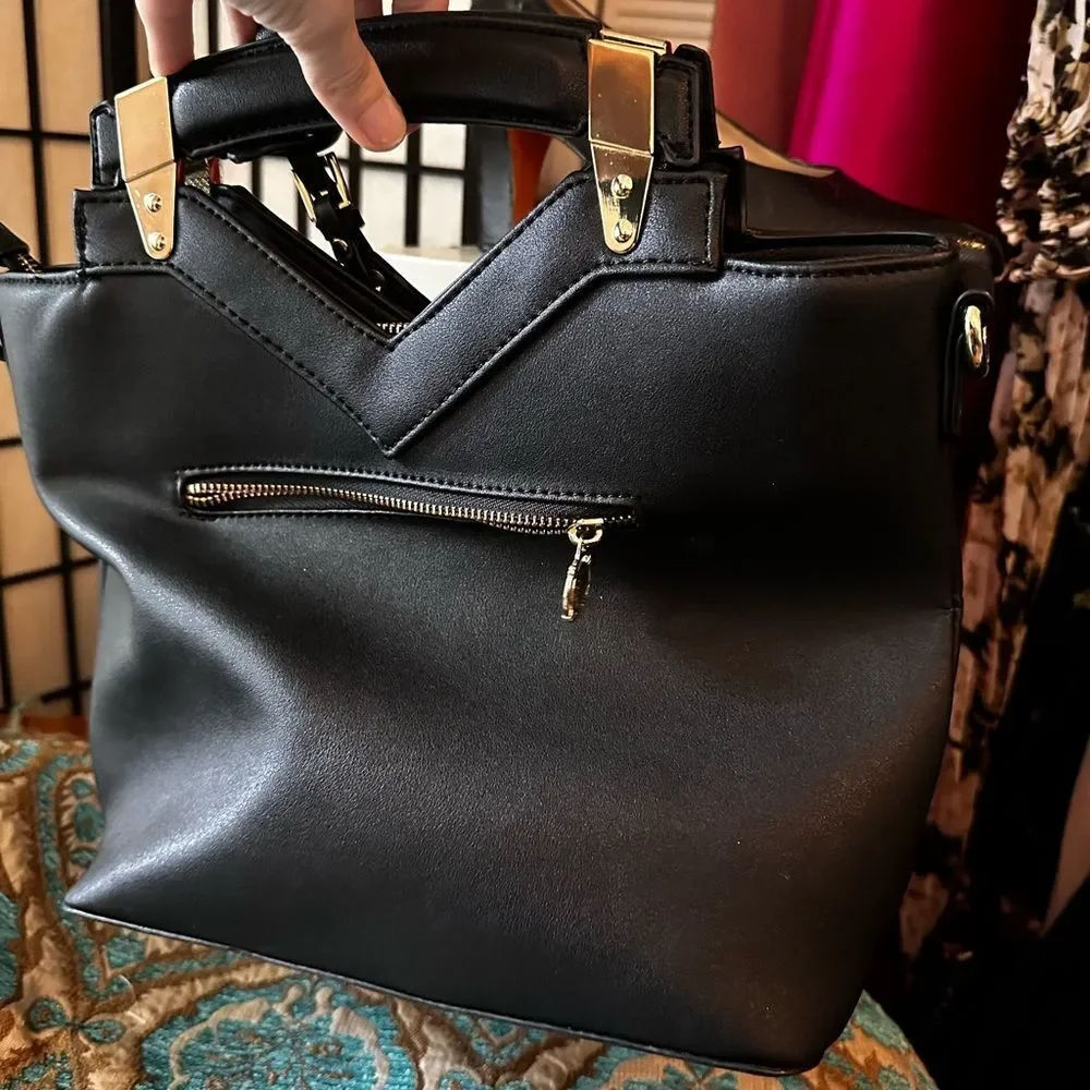 Catherine Malandrino Black and Gold Handbag